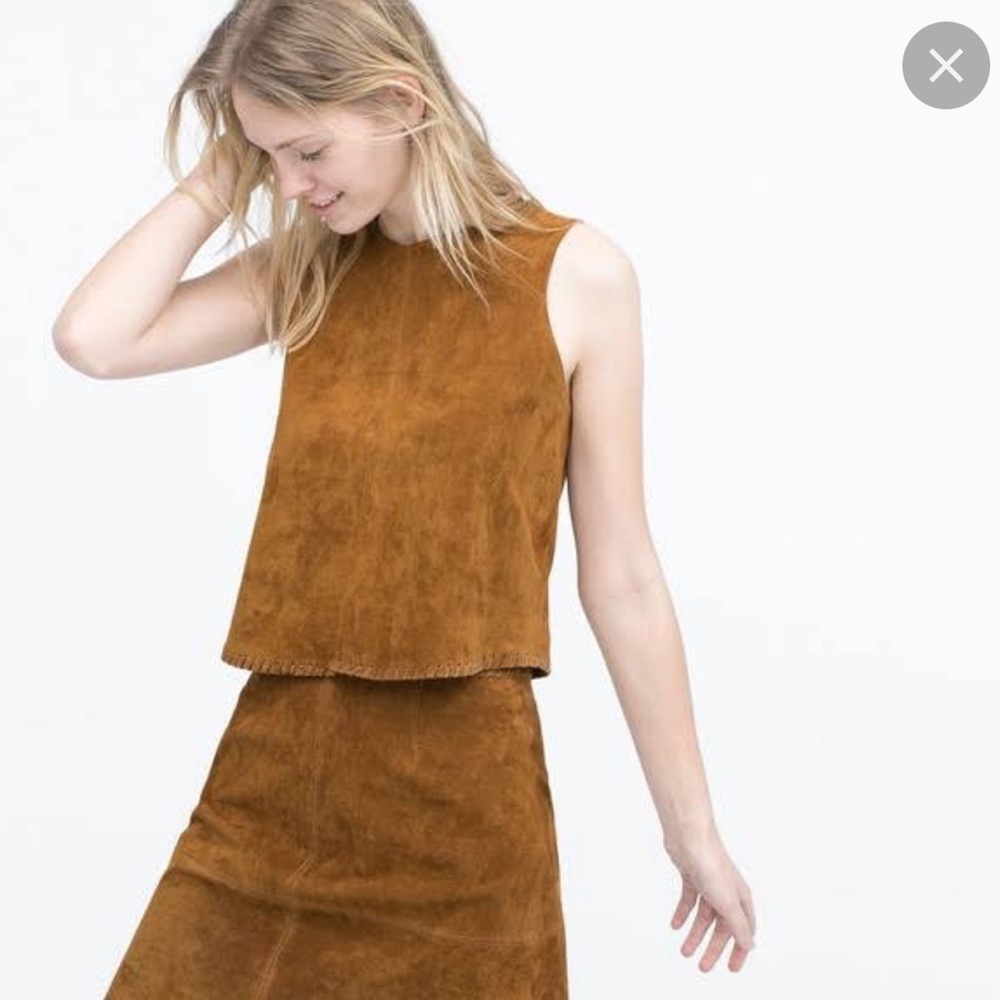 ZARA BASIC Brown Vest Top EUR S